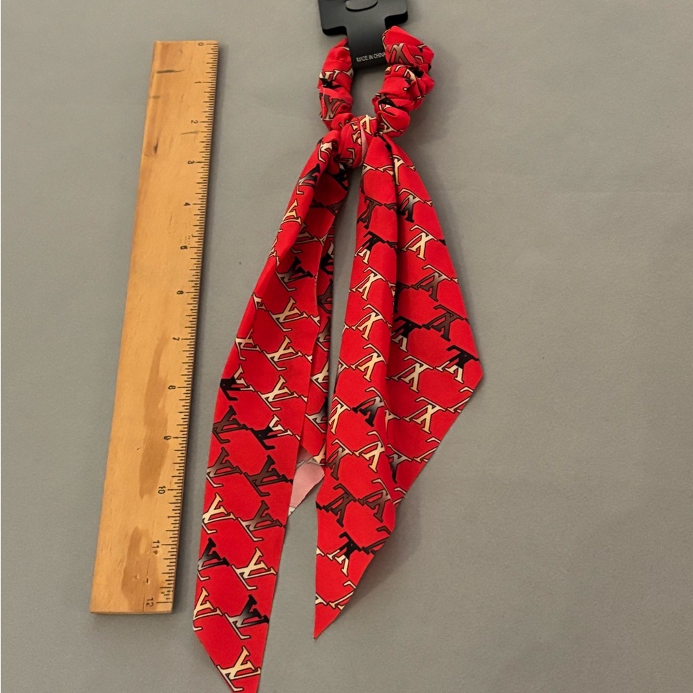 Red fashion hair scrunchie hair tie